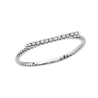 Gold Diamond Bar Beaded Band Ring (Available in Yellow/Rose/White Gold)