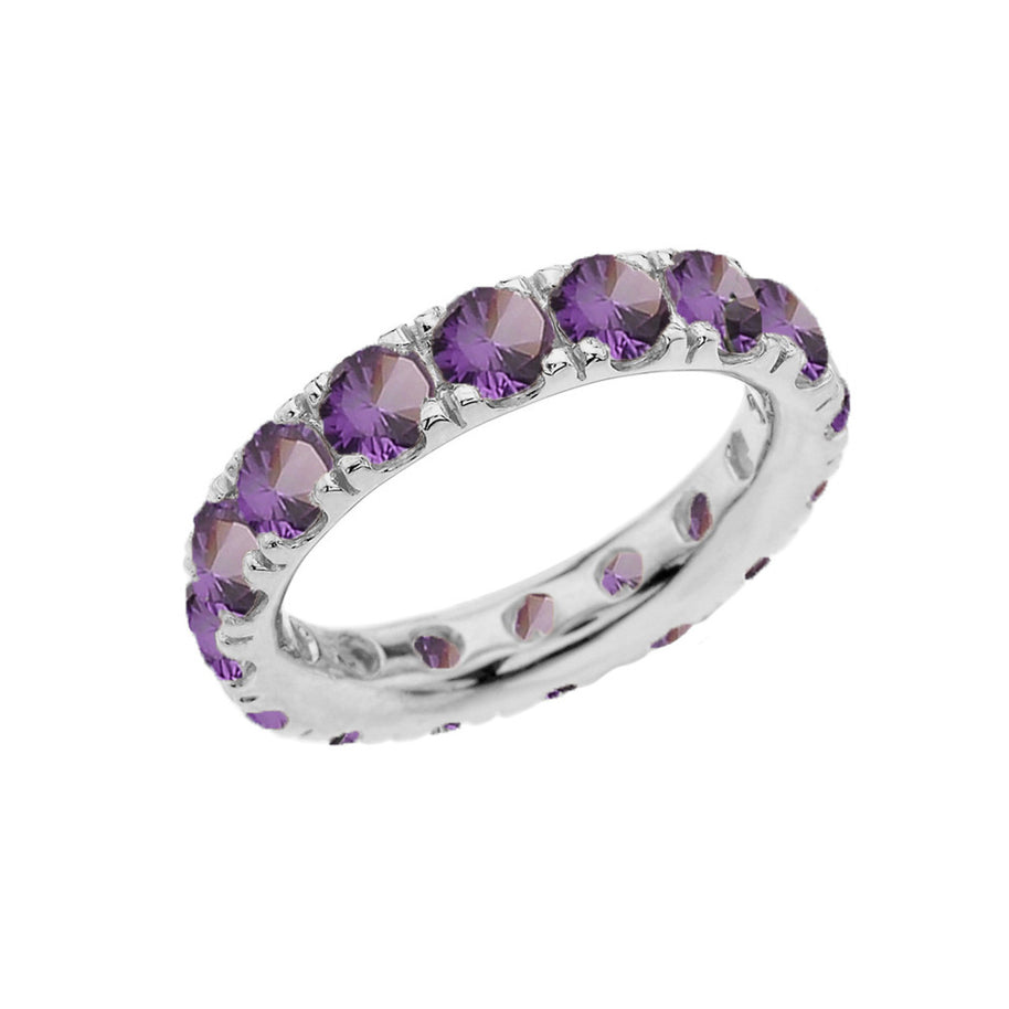 .925 Sterling Silver Custom Birthstone Eternity Band Ring