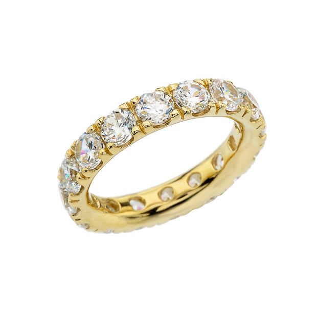 Gold Custom Gemstone Eternity Band Ring (Available in Yellow/Rose/White Gold)