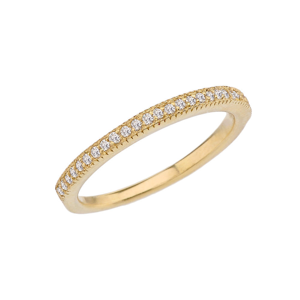 Gold Elegant Diamond Wedding Band(Available in Yellow/Rose/White Gold)