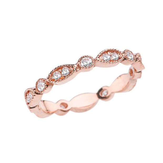 Gold Diamond Eternity Band Ring(Available in Yellow/Rose/White)