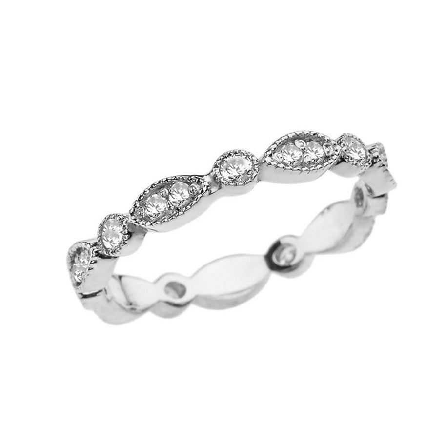 White Gold Cubic Zirconia Eternity Band Ring
