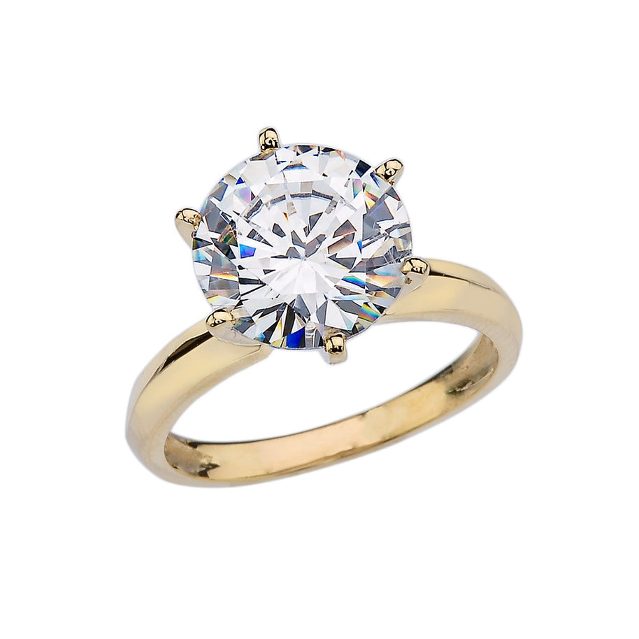 Gold Over 7 Ct Round Solitaire Engagement/Proposal Ring(Available In Yellow/Rose/White Gold)