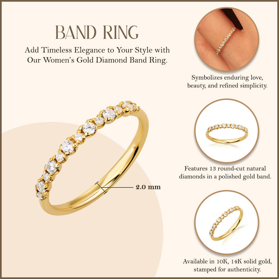 Women’s Gold Cubic Zirconia Promise Ring (Available in Yellow Gold, Rose Gold, White Gold)