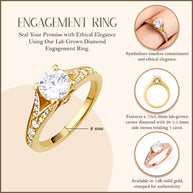 14K Gold Lab Grown Diamond Engagement Ring (Available in Yellow/Rose/White Gold)