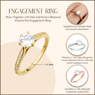 14K Gold Lab Grown Diamond Channel Set Engagement Ring (Available in Yellow/Rose/White Gold)