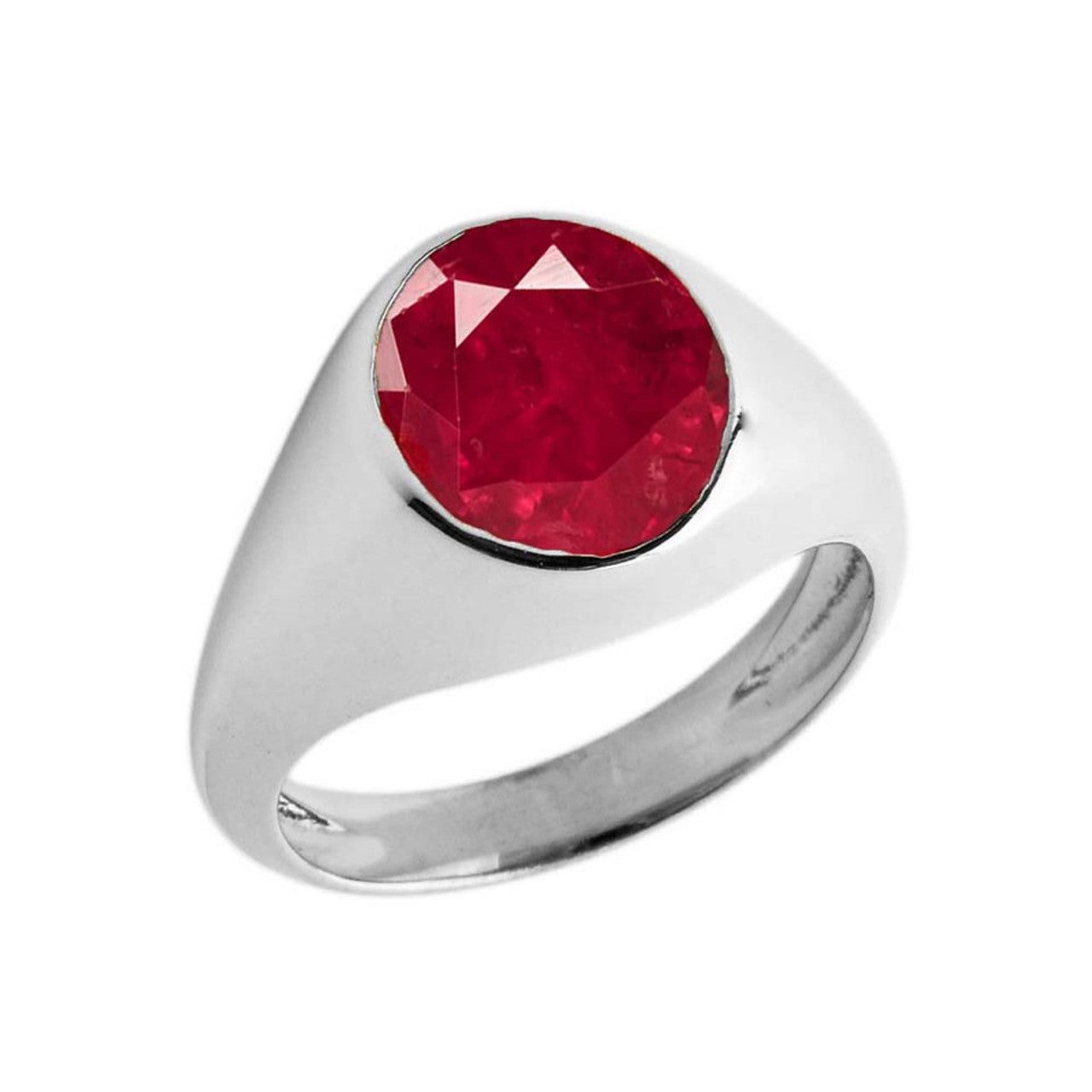Birthstone Gentleman's Pinky Ring in Sterling Silver