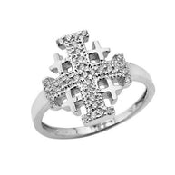 Diamond Jerusalem Cross Ring in Gold (Available in Yellow/Rose/White Gold)