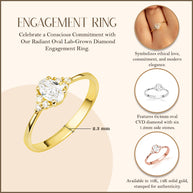 Gold Lab Grown Diamond Oval Engagement Ring (Available in Yellow Gold, Rose Gold, White Gold)