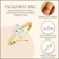 14K Gold Oval Cut Lab Grown Diamond Engagement Ring 1.13cts (Available in Yellow/Rose/White Gold)