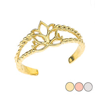 Lotus Flower Rope Toe Ring in Gold (Available in Yellow/Rose/White Gold)