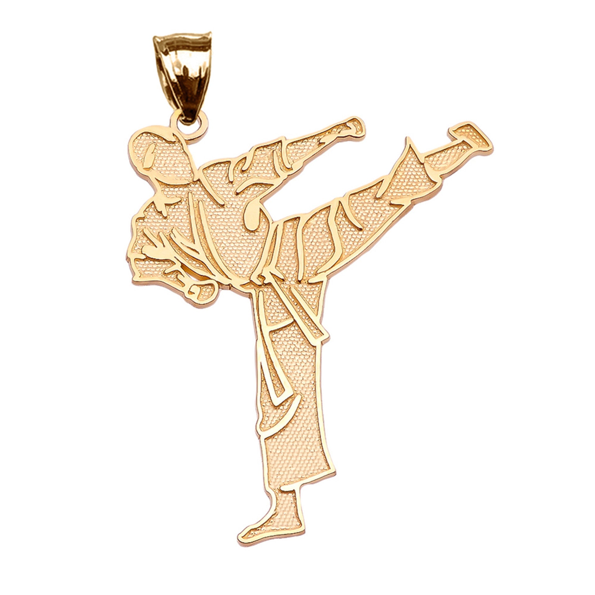 Karate Martial Arts Gold Pendant Necklace (Available in Yellow/Rose/White Gold)
