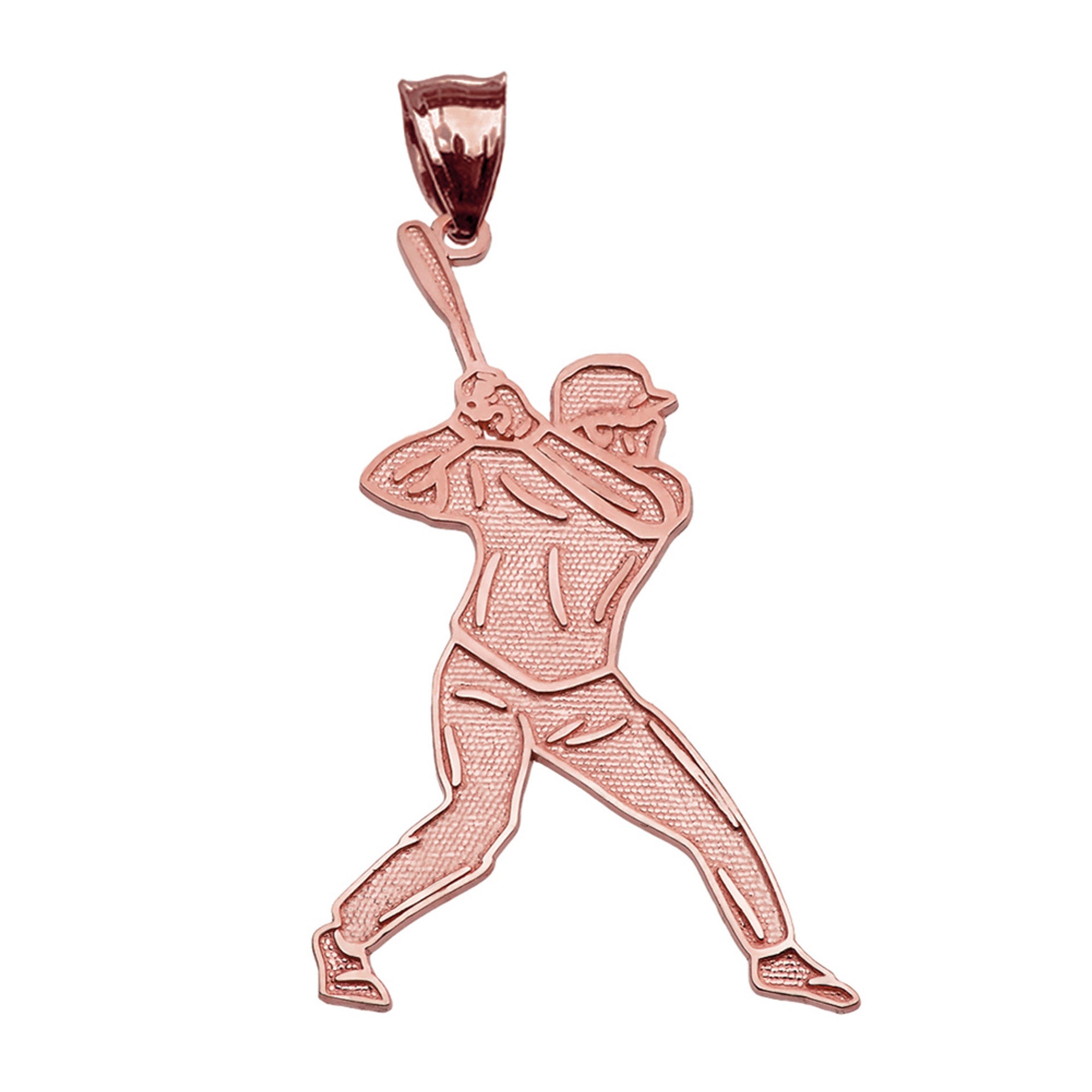 Baseball Player Sports Gold Pendant Necklace (Available in Yellow/Rose/White Gold)
