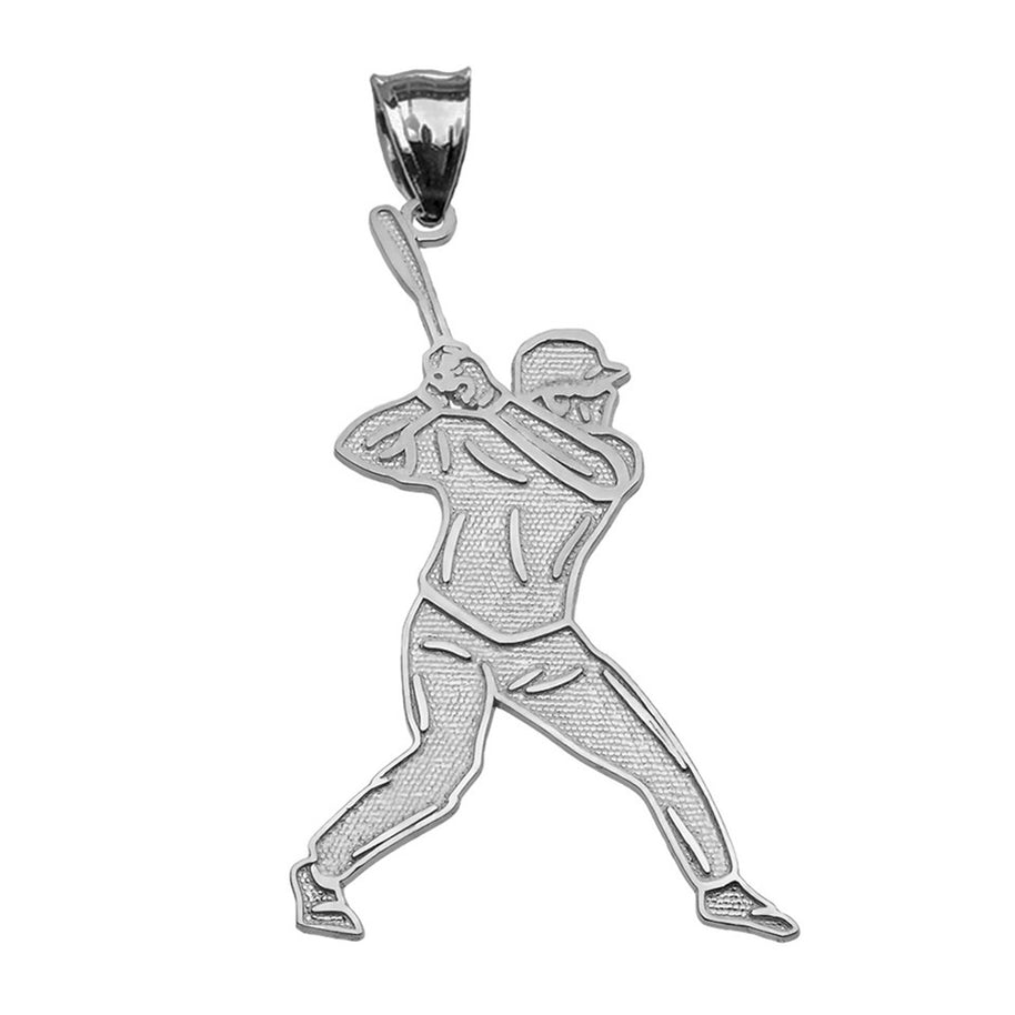 Baseball Player Sports Gold Pendant Necklace (Available in Yellow/Rose/White Gold)