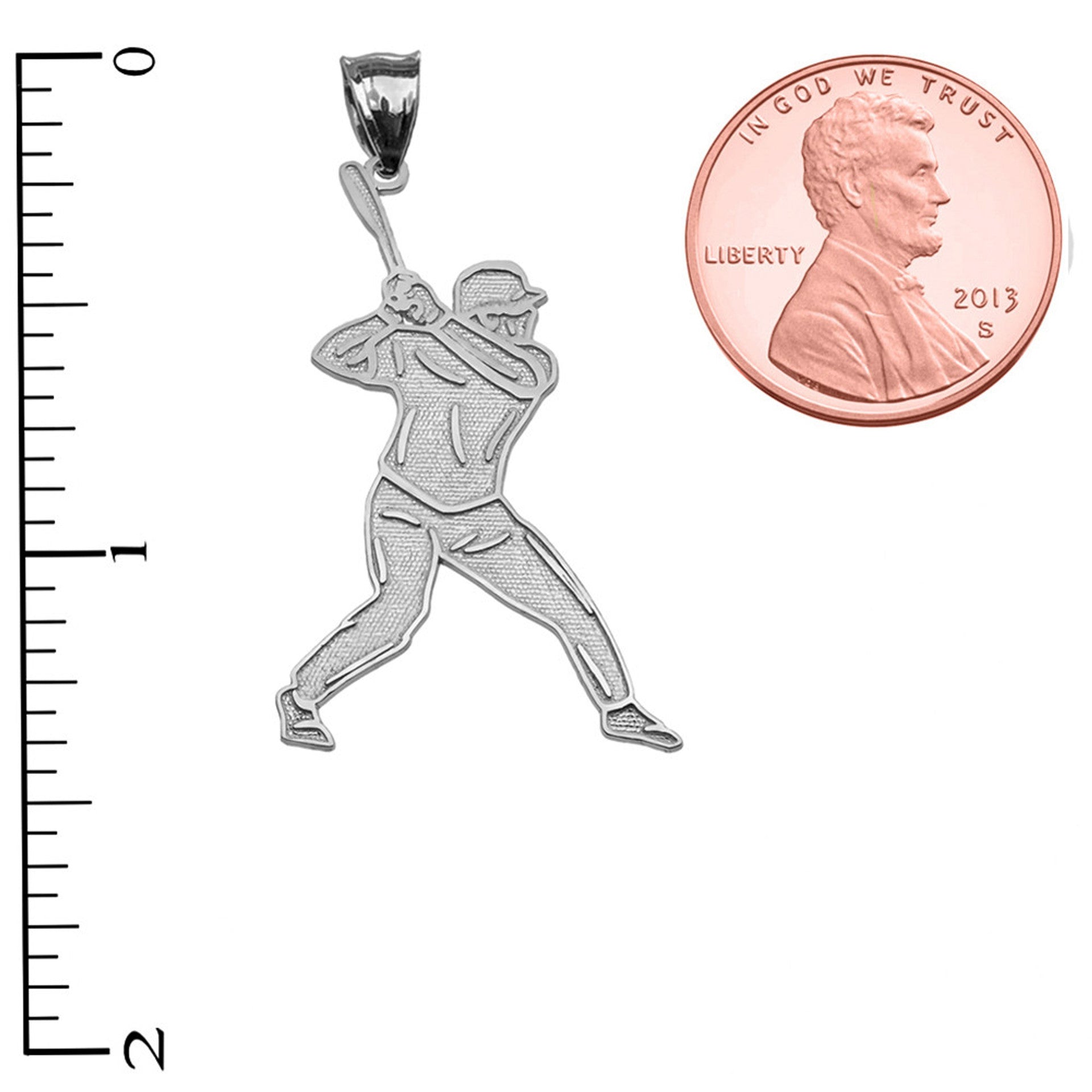 Baseball Player Sports Gold Pendant Necklace (Available in Yellow/Rose/White Gold)