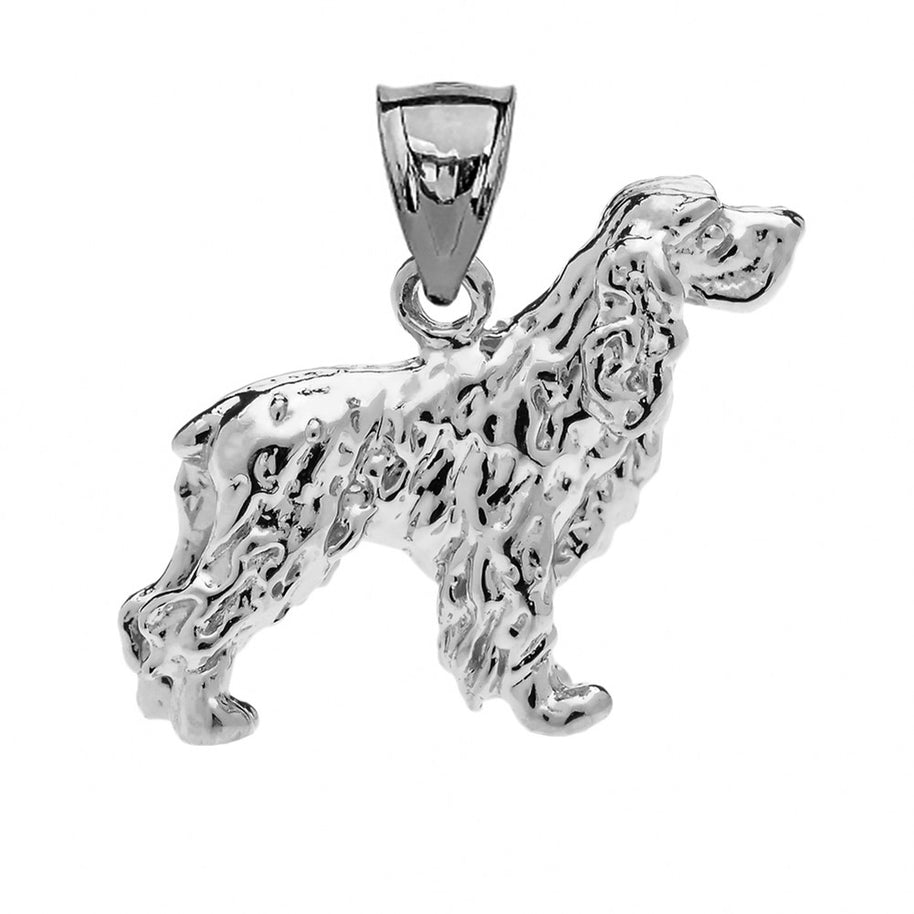 Sterling Silver Cocker Spaniel Pendant Necklace
