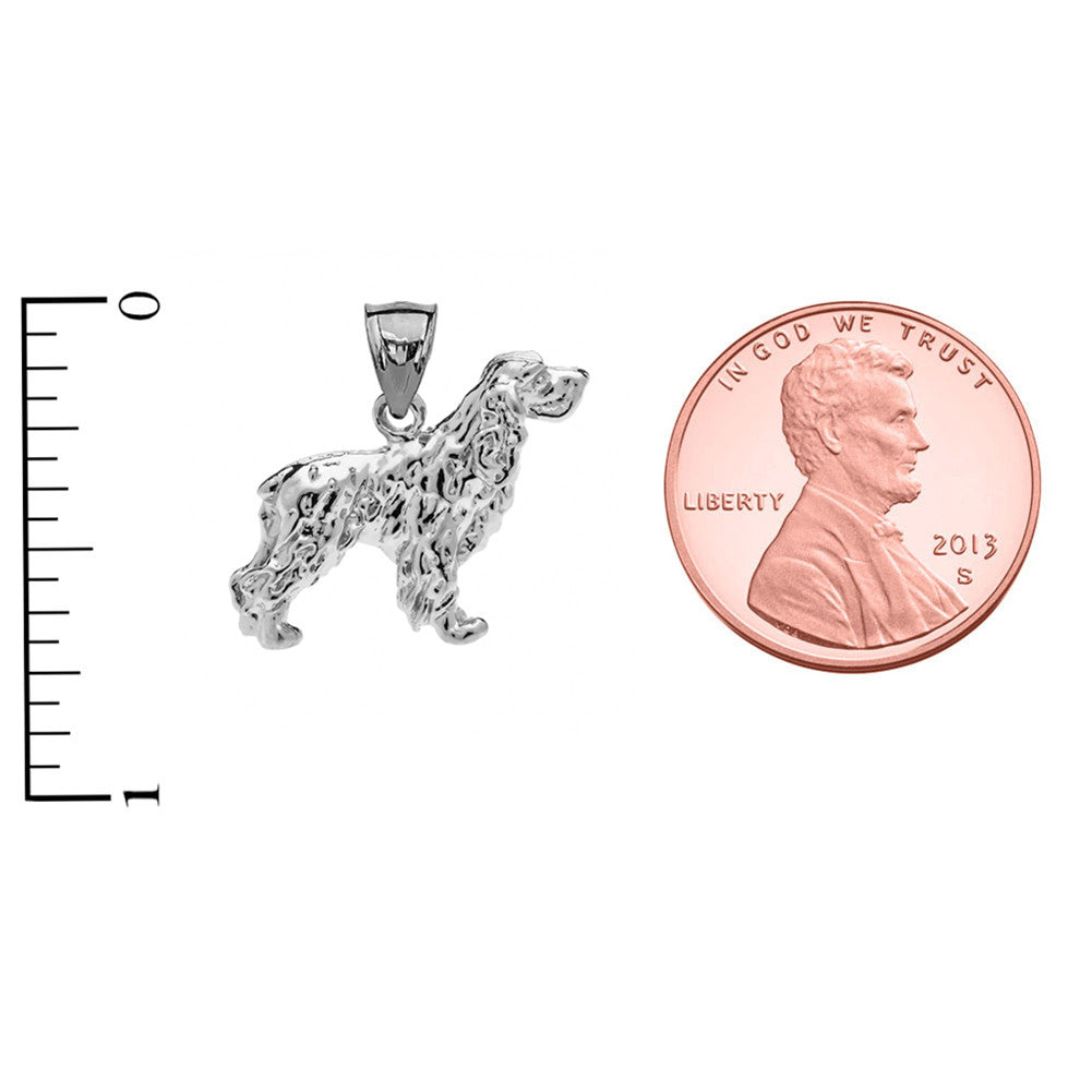 Sterling Silver Cocker Spaniel Pendant Necklace