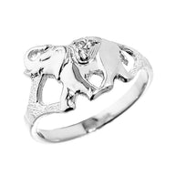 Two-Tone Gold Diamond Lucky Elephant Ring (Available in Two-Tone/Yellow/Rose/White Gold)