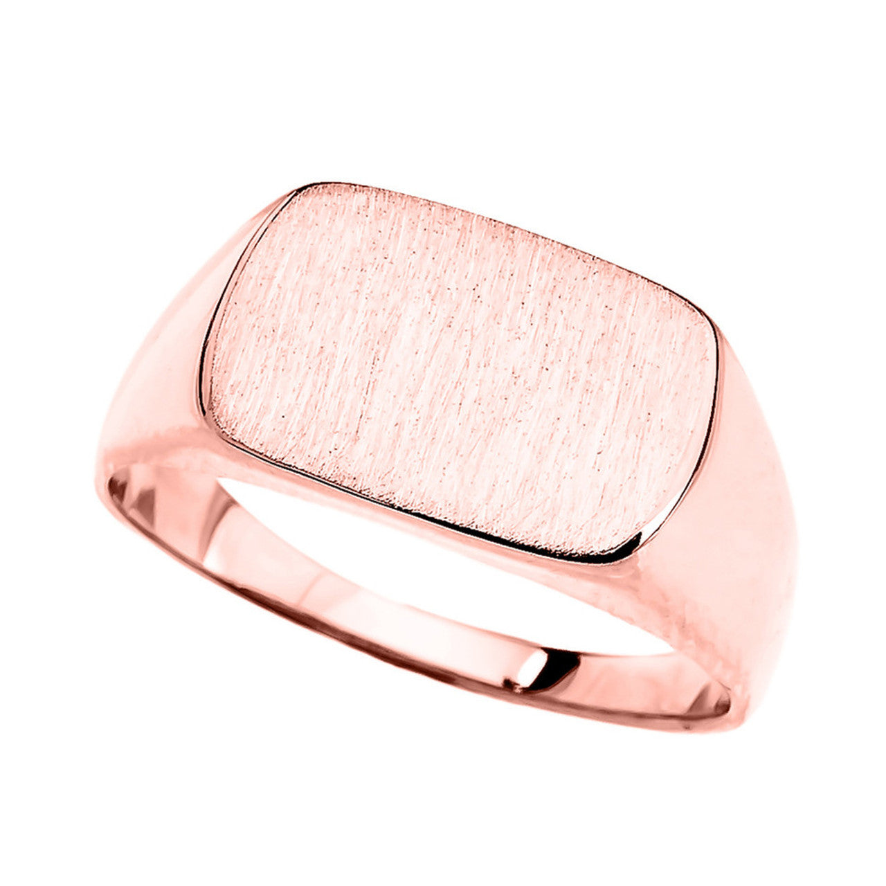 Gold Rectangular Engravable Signet Ring (Available in Yellow/Rose/White Gold)