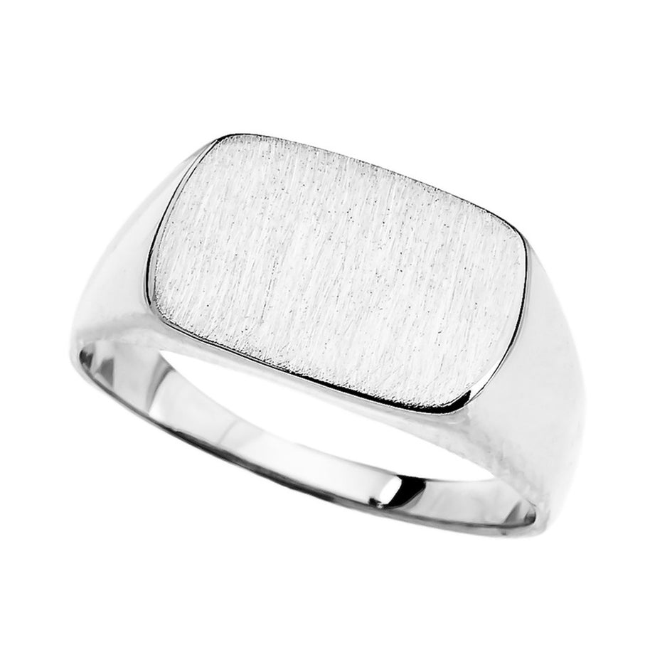 Gold Rectangular Engravable Signet Ring (Available in Yellow/Rose/White Gold)