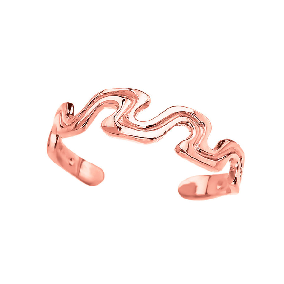 Gold Wave Design Toe Ring (Available in Yellow/Rose/White Gold)