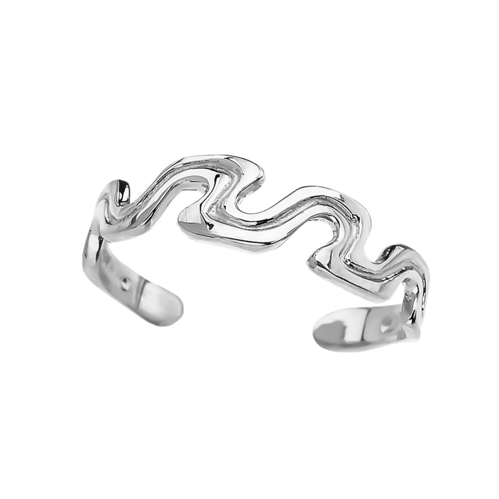 Gold Wave Design Toe Ring (Available in Yellow/Rose/White Gold)