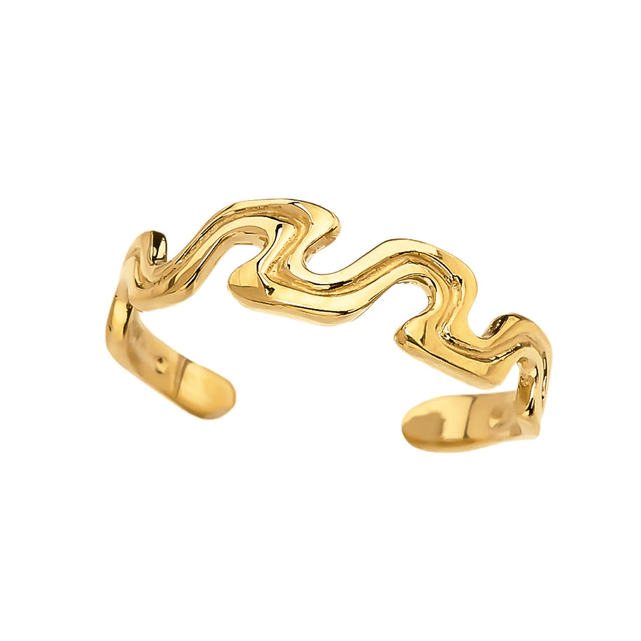 Gold Wave Design Toe Ring (Available in Yellow/Rose/White Gold)