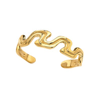 Gold Wave Design Toe Ring (Available in Yellow/Rose/White Gold)