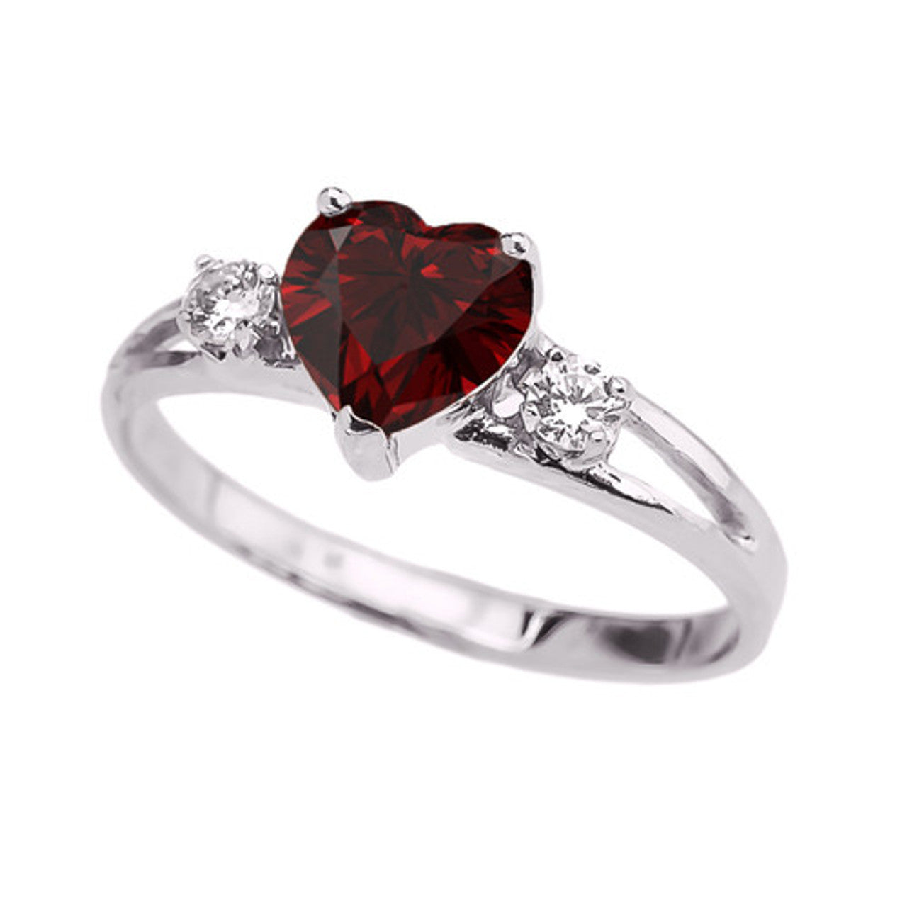 Solid Gold Custom Heart Birthstone Promise Engagement Ring (Available in Yellow/Rose/White Gold)