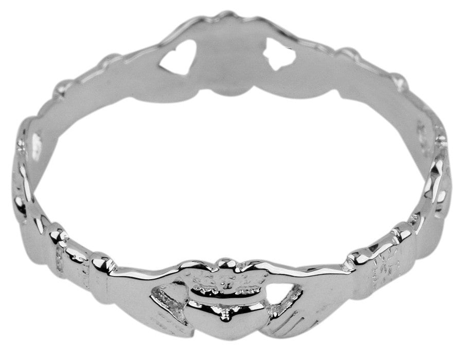 Gold Claddagh Heart Crown Ring (Available in Yellow and White)