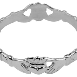Gold Claddagh Heart Crown Ring (Available in Yellow and White)