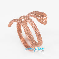 Solid Gold Textured Coiled Serpent Snake Ring(Available in Yellow/Rose/White Gold)