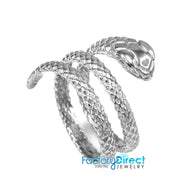 Solid Gold Textured Coiled Serpent Snake Ring(Available in Yellow/Rose/White Gold)