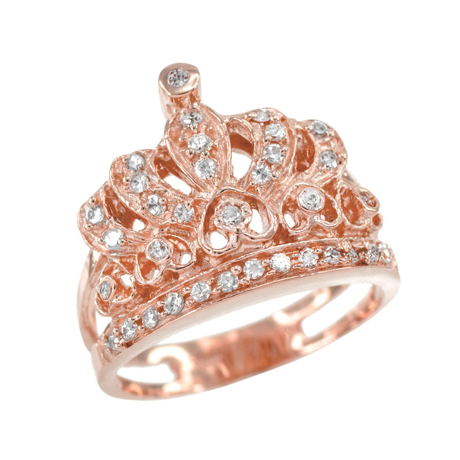Gold Crown CZ Ring (Available in Yellow/Rose/White Gold)