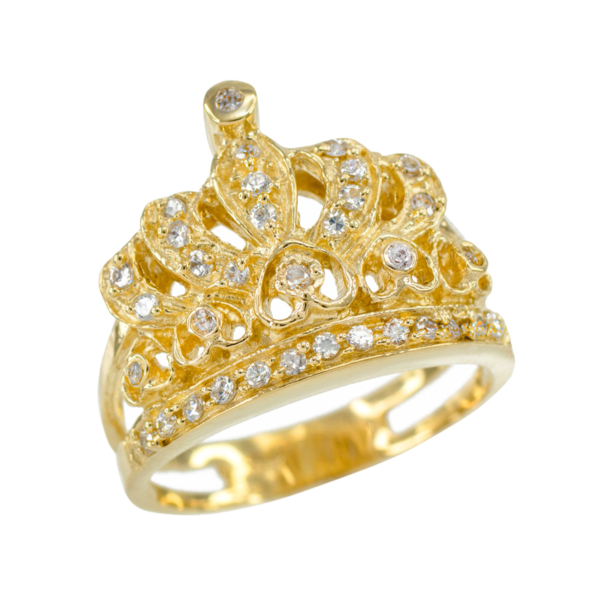 Gold Crown CZ Ring (Available in Yellow/Rose/White Gold)
