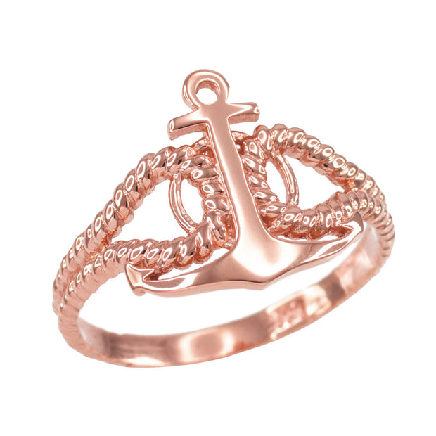 Ladies Gold Fouled Anchor Ring (Available in Yellow/Rose/White Gold)