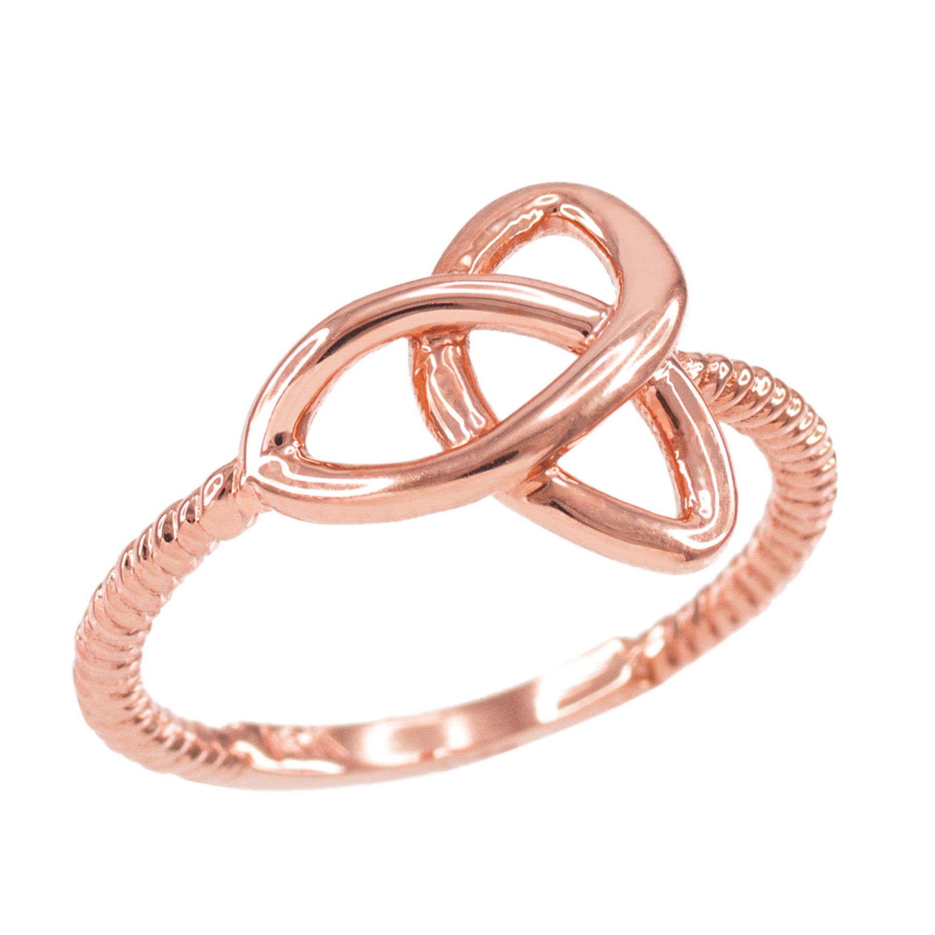 Gold Irish Celtic Trinity Knot Rope Ring (Available in Yellow/Rose/White Gold)