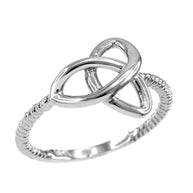 Gold Irish Celtic Trinity Knot Rope Ring (Available in Yellow/Rose/White Gold)