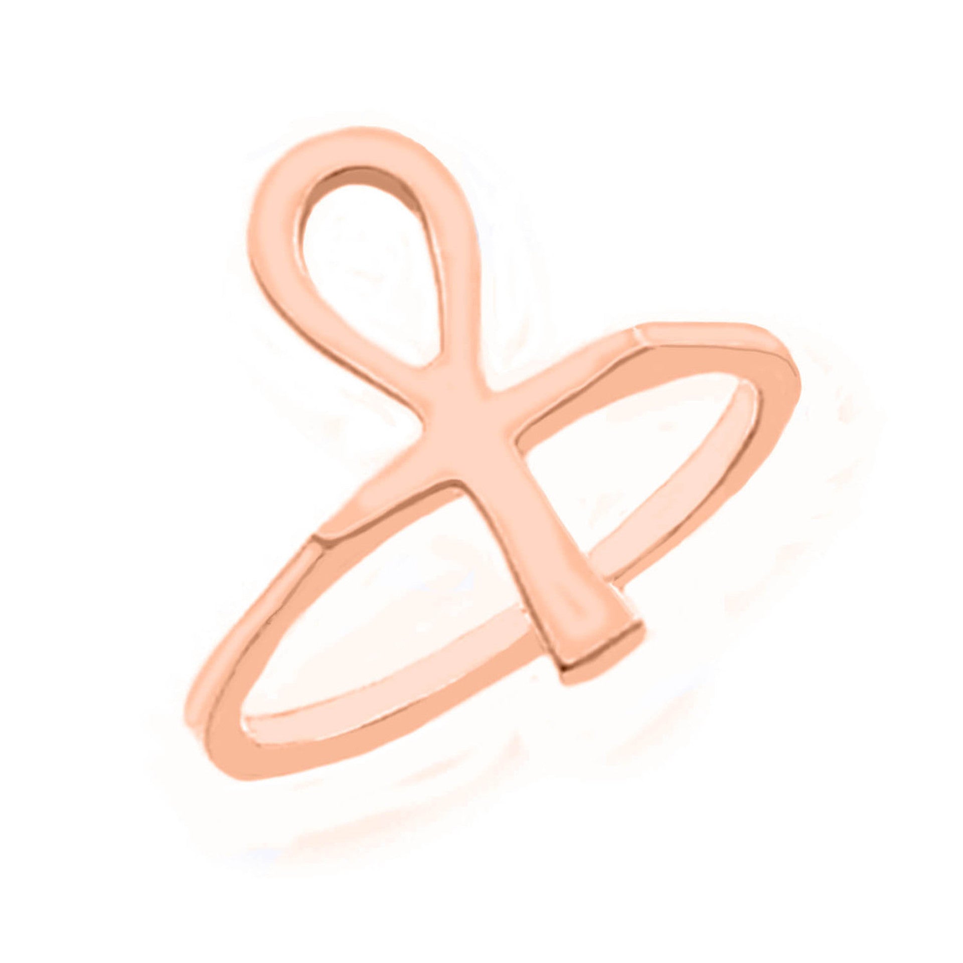 Gold Ankh Egyptian Cross Ring(Available in Yellow/Rose/White Gold)