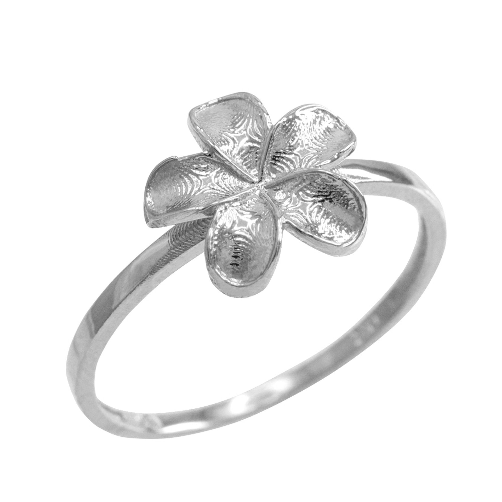 Gold Plumeria Flower Ring - Hawaiian Jewelry (Available in Yellow Gold, Rose Gold, White Gold)