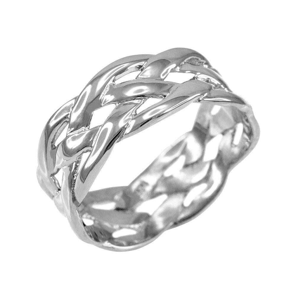 .925 Sterling Silver Celtic Weave Wedding Band