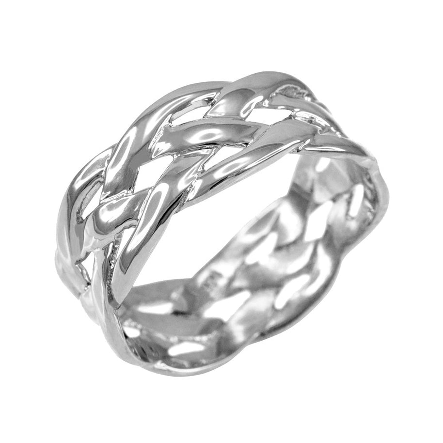 .925 Sterling Silver Celtic Weave Wedding Band