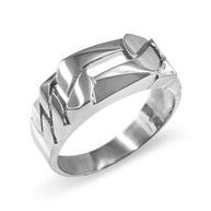 Men's Silver Figaro Chain Link Ring
