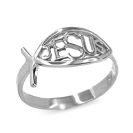 Gold Christian Ichthus Jesus Ring (Available in Yellow/Rose/White Gold)