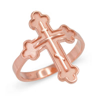 Gold Russian Orthodox Cross Ring (Available in Yellow/Rose/White Gold)