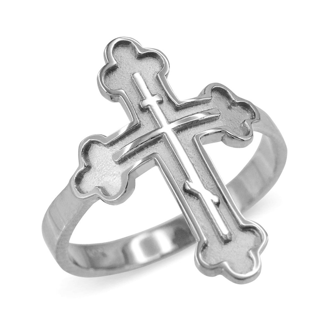 Gold Russian Orthodox Cross Ring (Available in Yellow/Rose/White Gold)