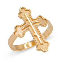 Gold Russian Orthodox Cross Ring (Available in Yellow/Rose/White Gold)