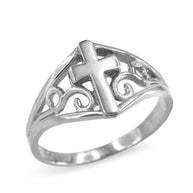 Gold Cross Filigree Ring (Available in Yellow/Rose/White Gold)