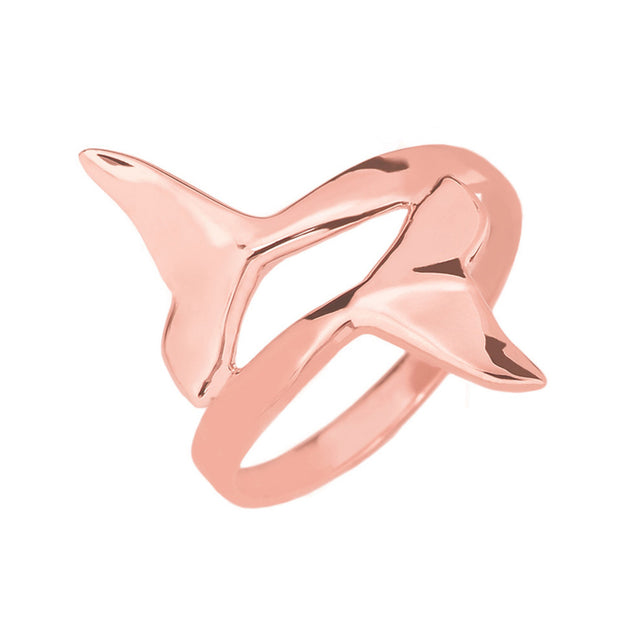Gold Dolphin Tail Double Wrap Ring (Available in Yellow/Rose/White Gold)