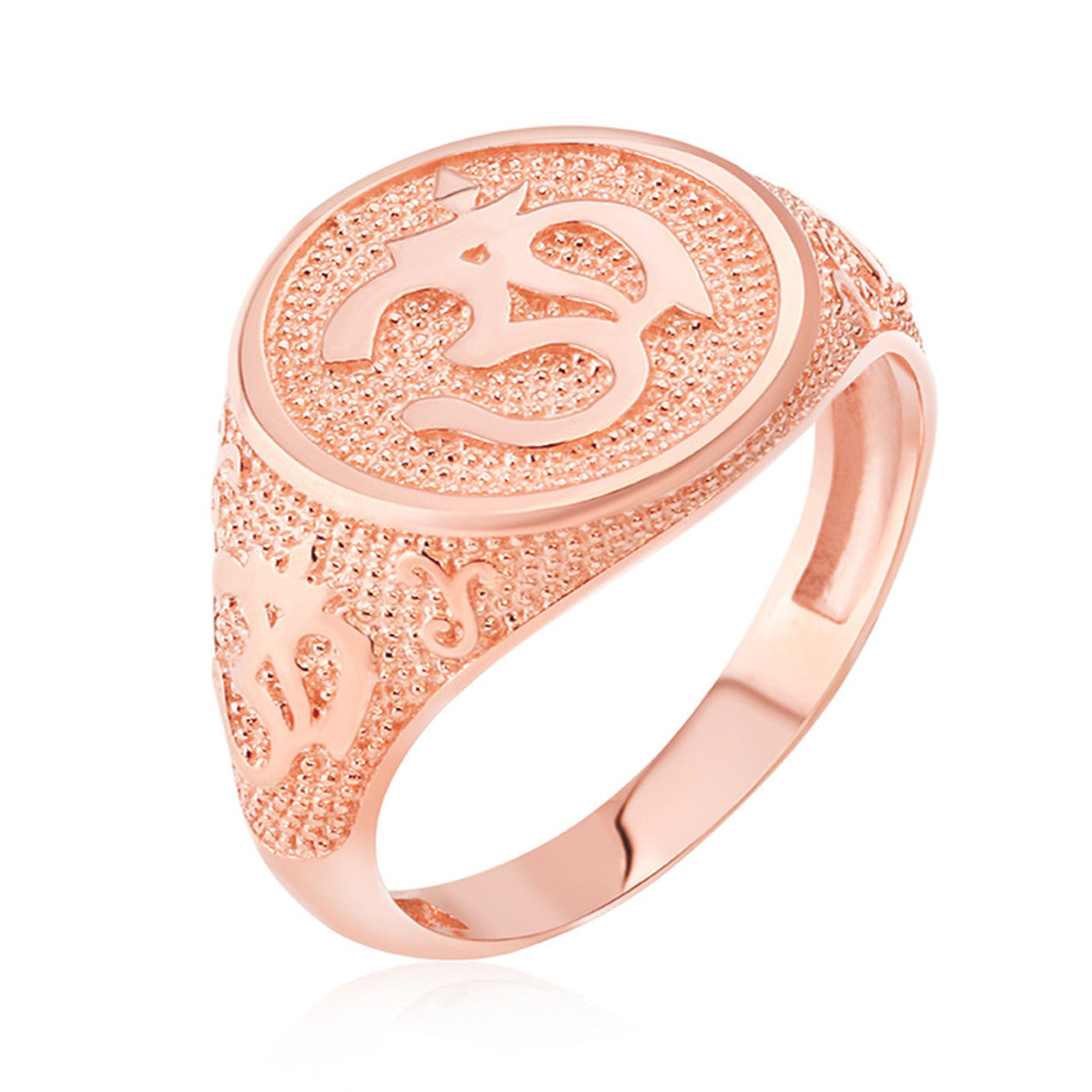 Gold Om Symbol Harmony Men's Ring (Available in Yellow/Rose/White Gold)